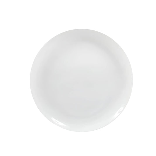 Mobius White vitrified porcelain dinner plate 27cm, glossy finish
