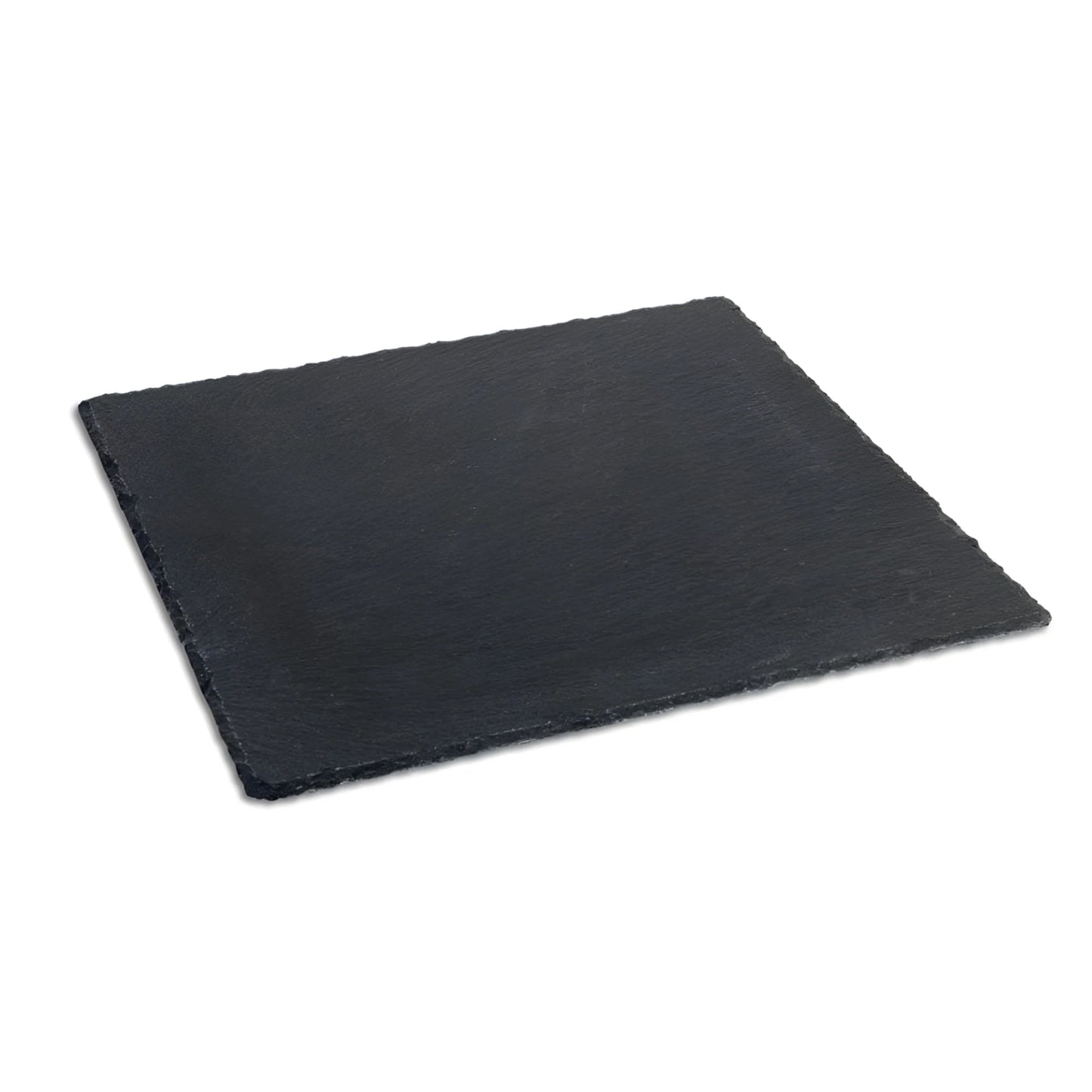 Black slate square cheeseboard with natural texture, 30x30cm