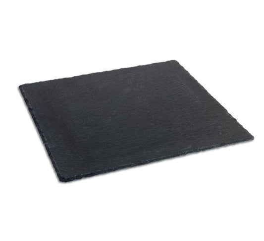 Black slate square cheeseboard with natural texture, 30x30cm