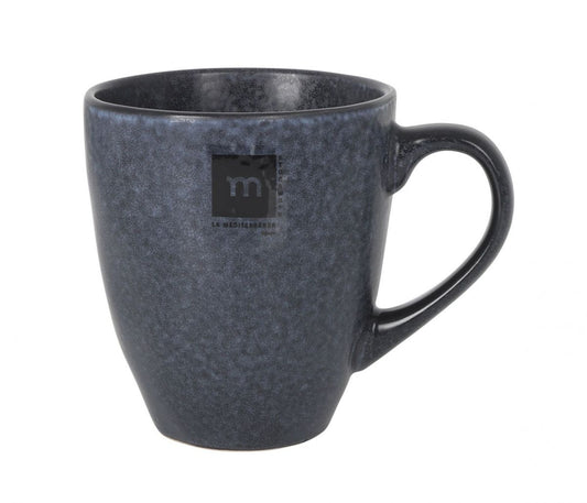 Nebula Coffee Mug 410ml: dark gray speckled stoneware with black handle