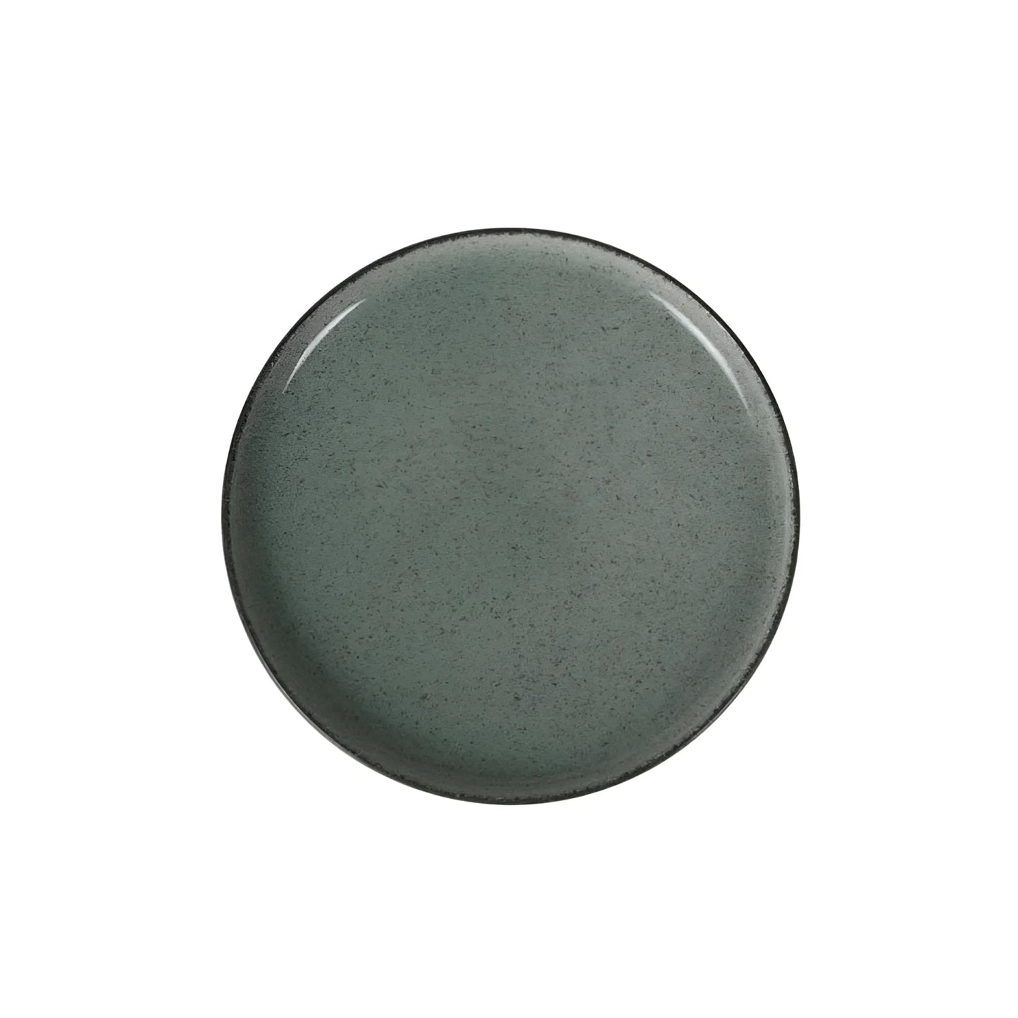 Round speckled green Nordic Beloi 27cm Stoneware Dinner Plate for stylish dining