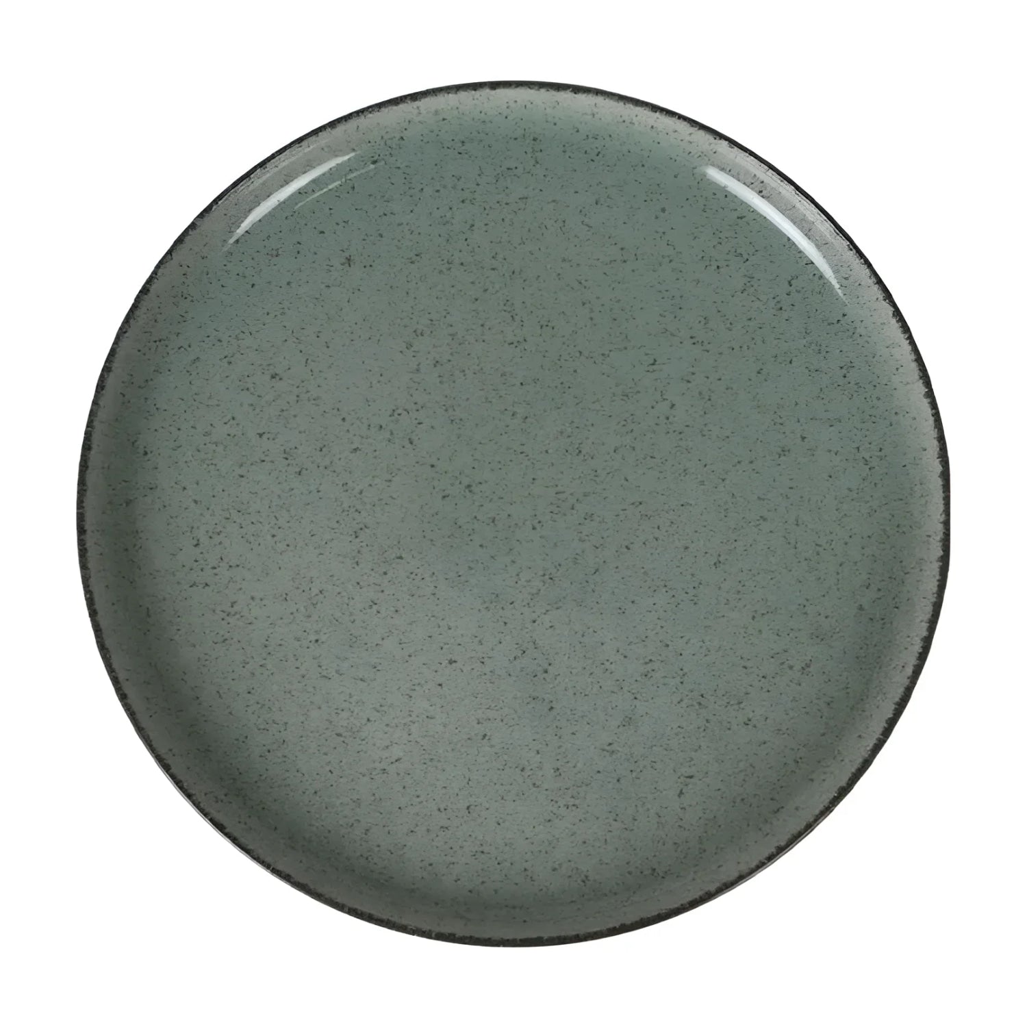 Round speckled green stoneware plate from Nordic Beloi Dinner Set service dinner plates