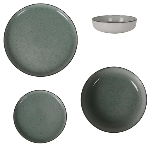 Four-piece Stoneware Dinnerware Set from Nordic Beloi Dinner Service Featuring Plates