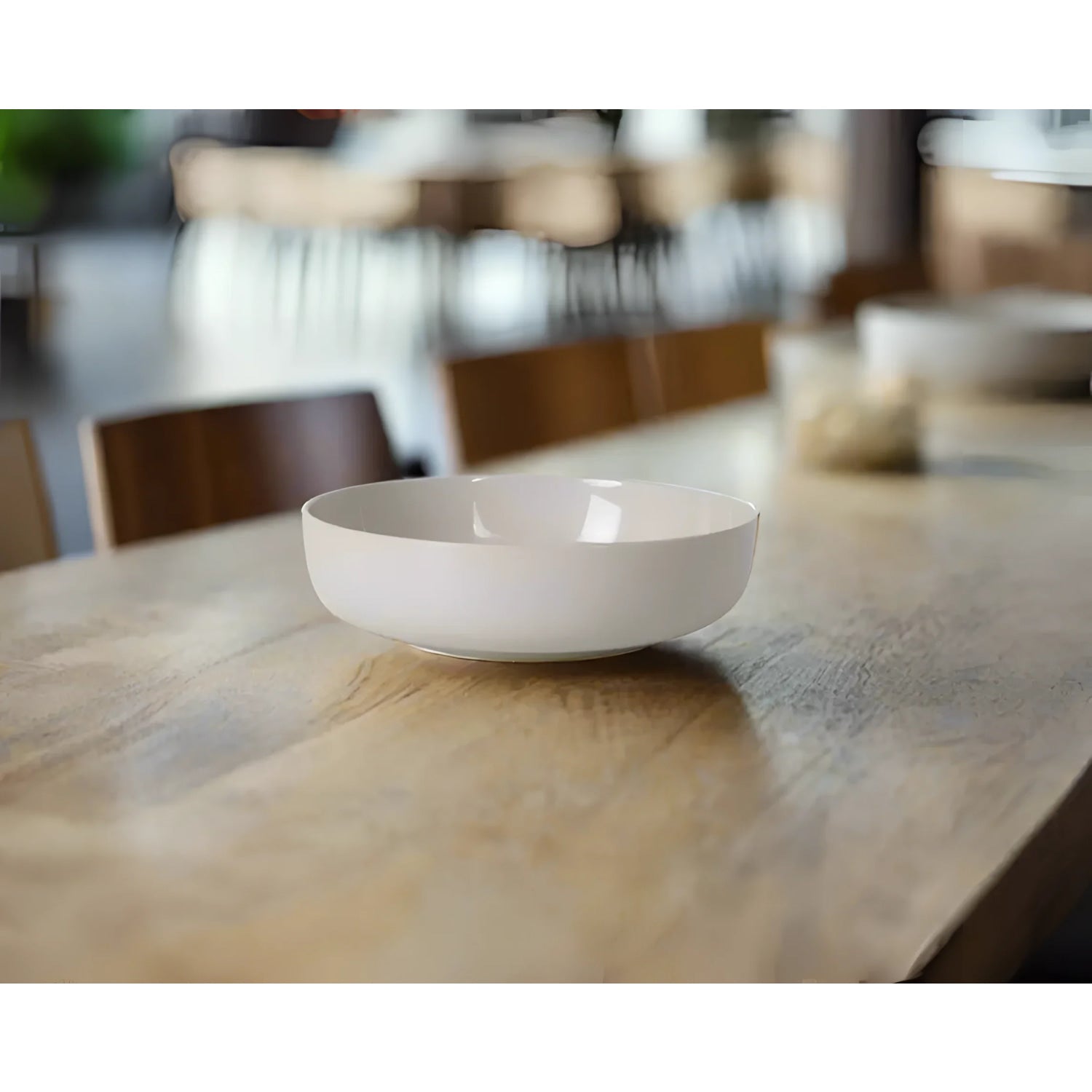 White ceramic bowl from Nordic Ivory Glossy 18cm pasta Bowl collection