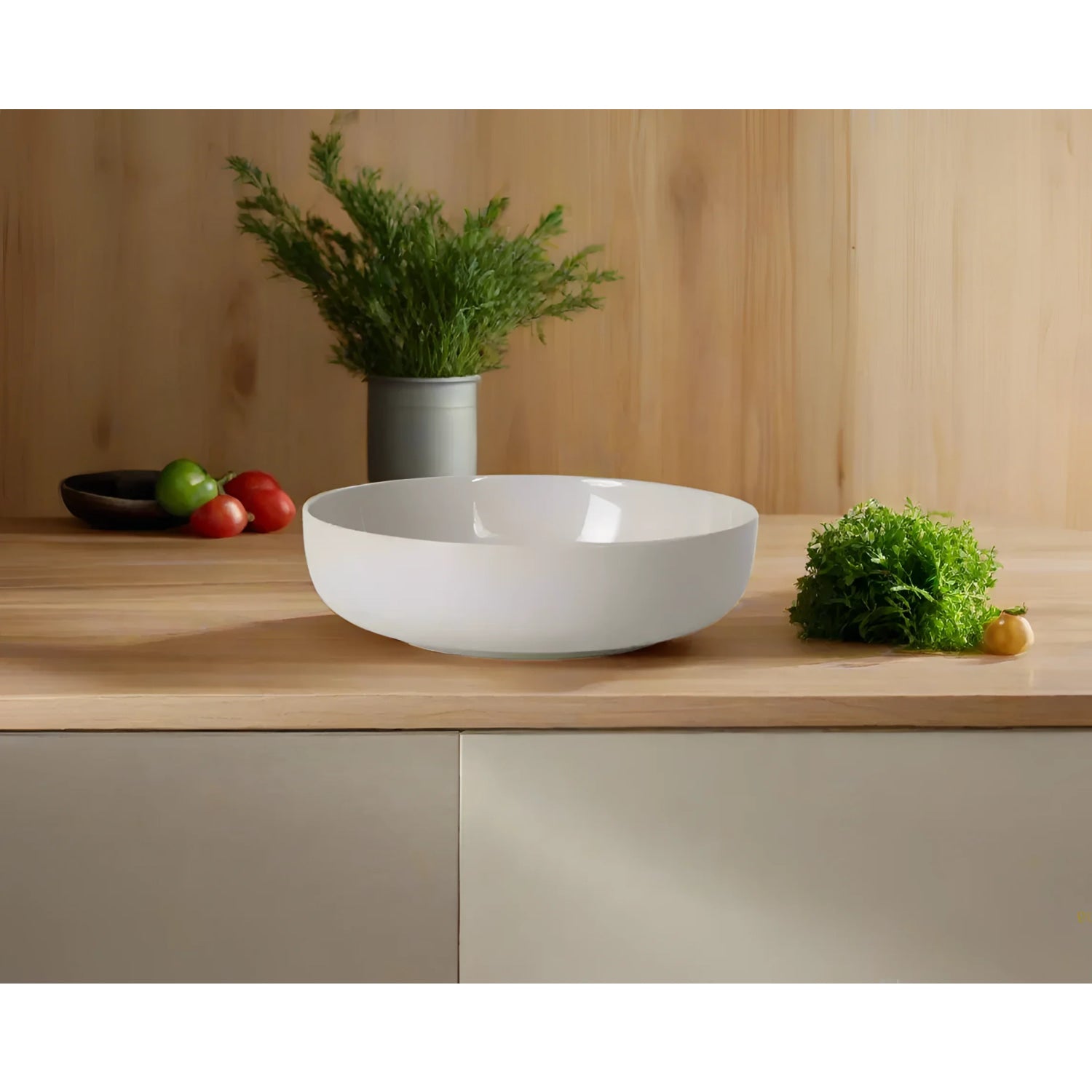 White ceramic bowl from the Nordic Ivory Glossy 18cm Bowl collection