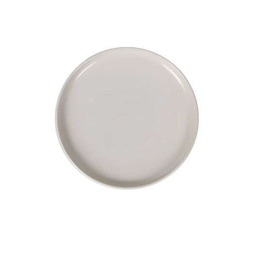 Plain white dinner plate with elevated edge, restaurant plates, commercial use dinner plates