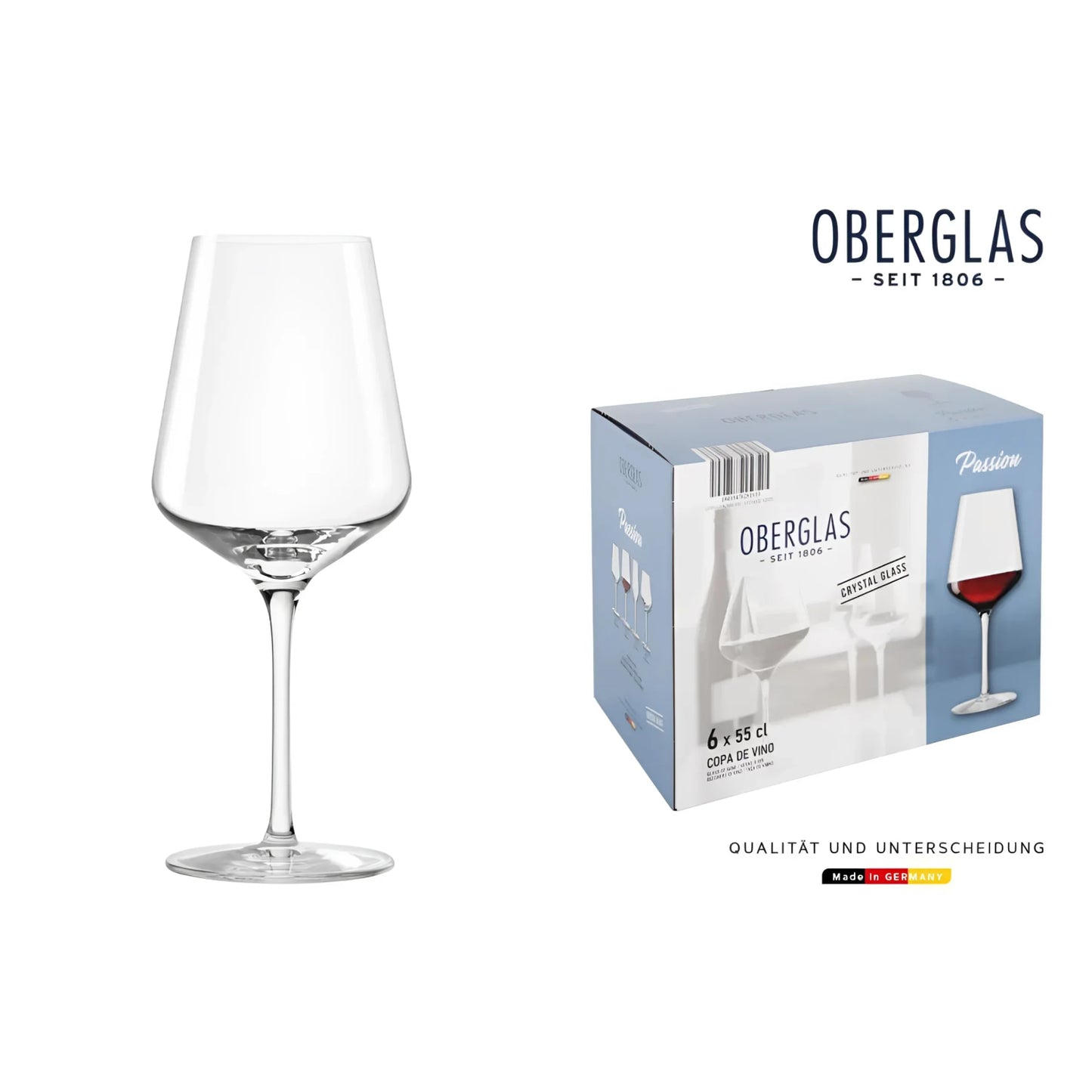 Oberglas Passion 550ml Large Crystal glass wine Glasses