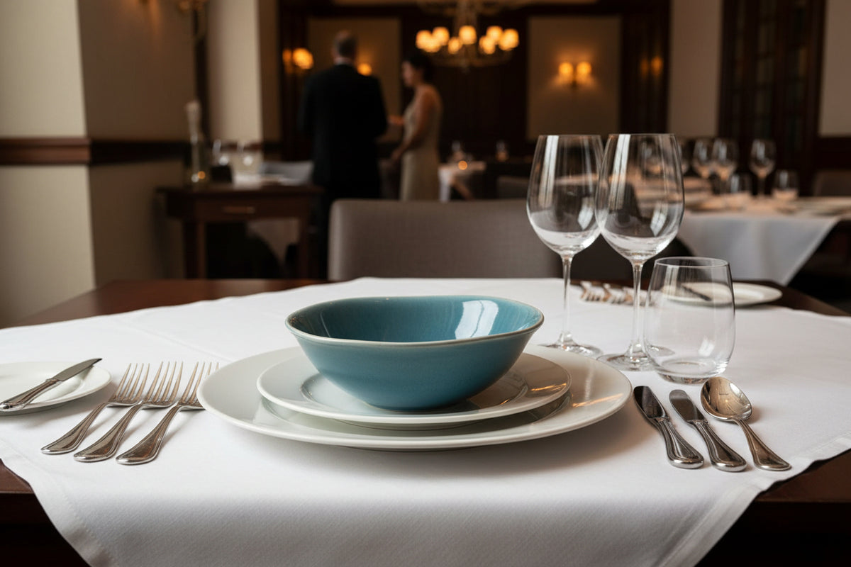 A glossy ceramic bowl in a deep teal blue-green glaze, shown from two angles: a large top-down view on the left and a smaller angled side view on the right, set against a plain white background.
