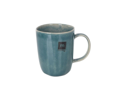 Teal ceramic Ocean Blue 440ml coffee tea mug with grey handle and interior
