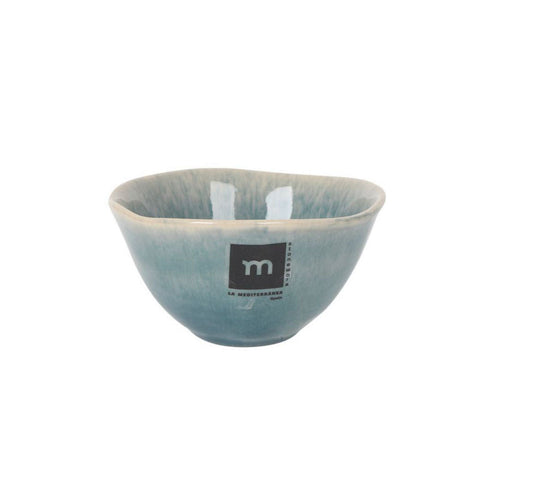 Light blue glazed ceramic bowl with irregular rim from Ocean Blue bowl Ramekin 180ml