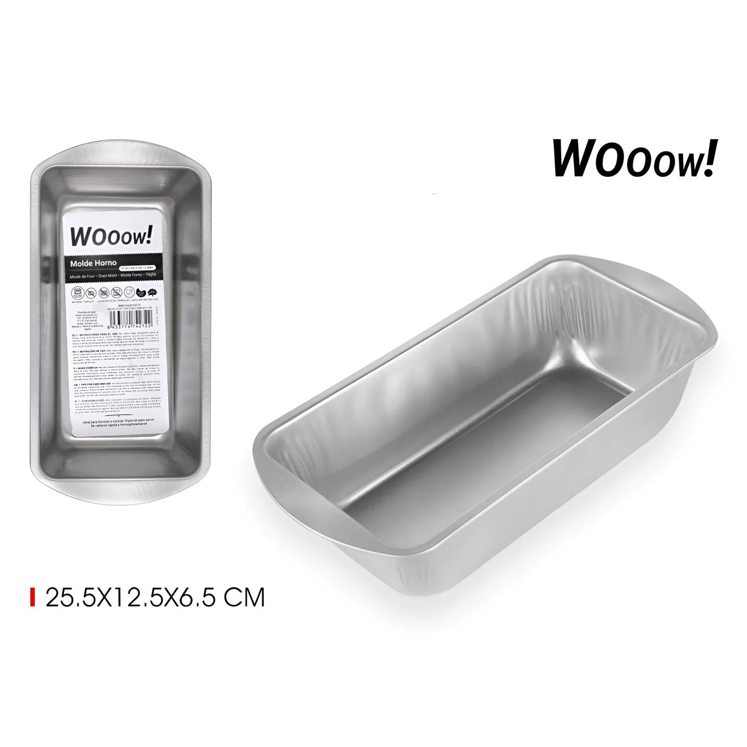 Oven tray baking Tinplated 25.5x12.5x6.5cm/0.3m rectangular Woow