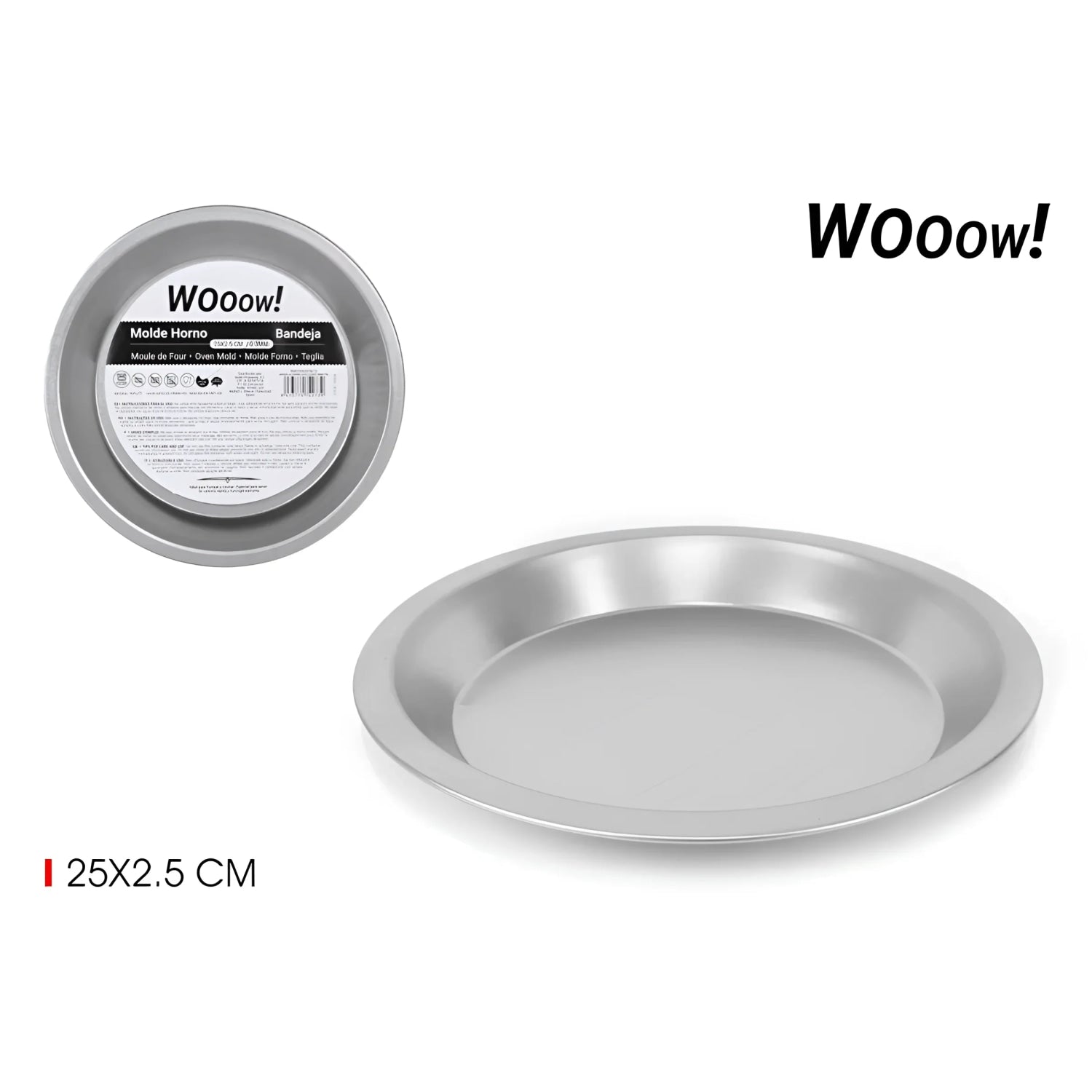 Oven tray baking Tinplated Round 25x2.5cm Woow