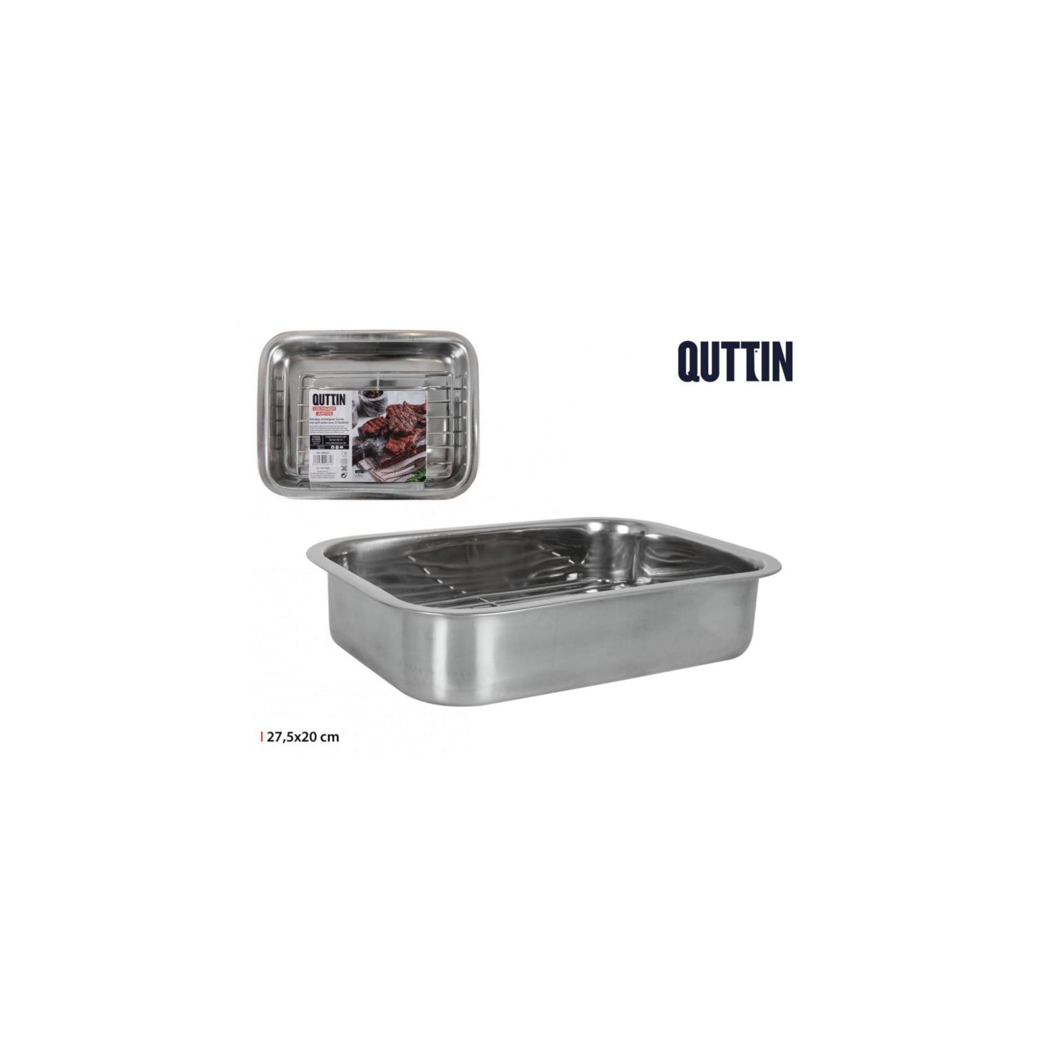 Oven tray Stainless Steel with Grill 27.5x20cm Quttin