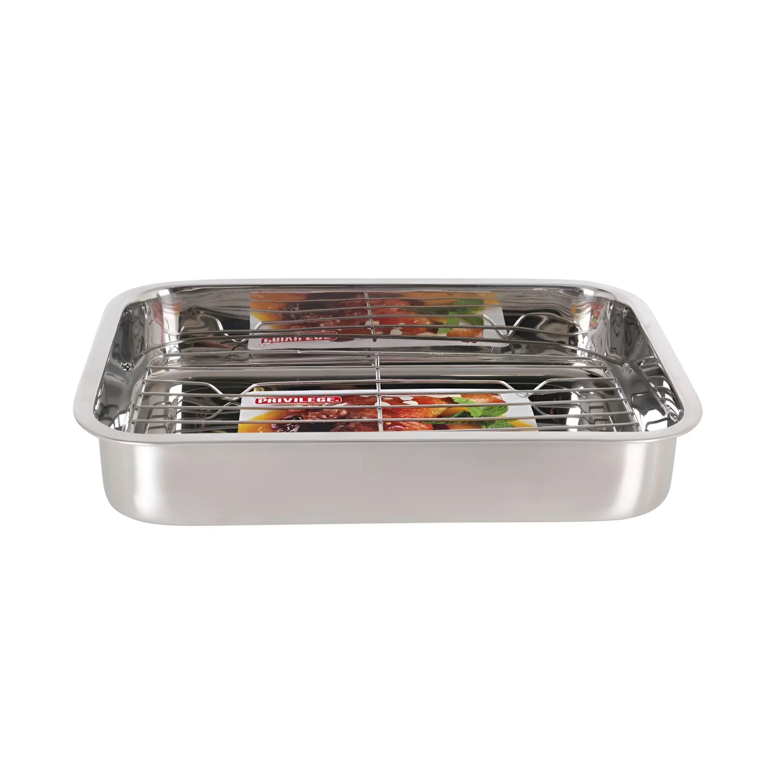 Rectangular oven Tray C/Grill 42 x 31 cm Stainless Steel