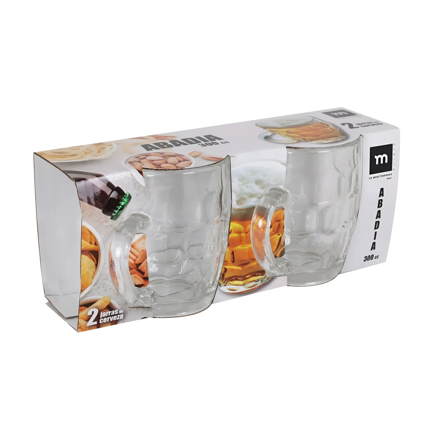 Pack of 2 - 300ml Half Pint Beer Tankards Abadia