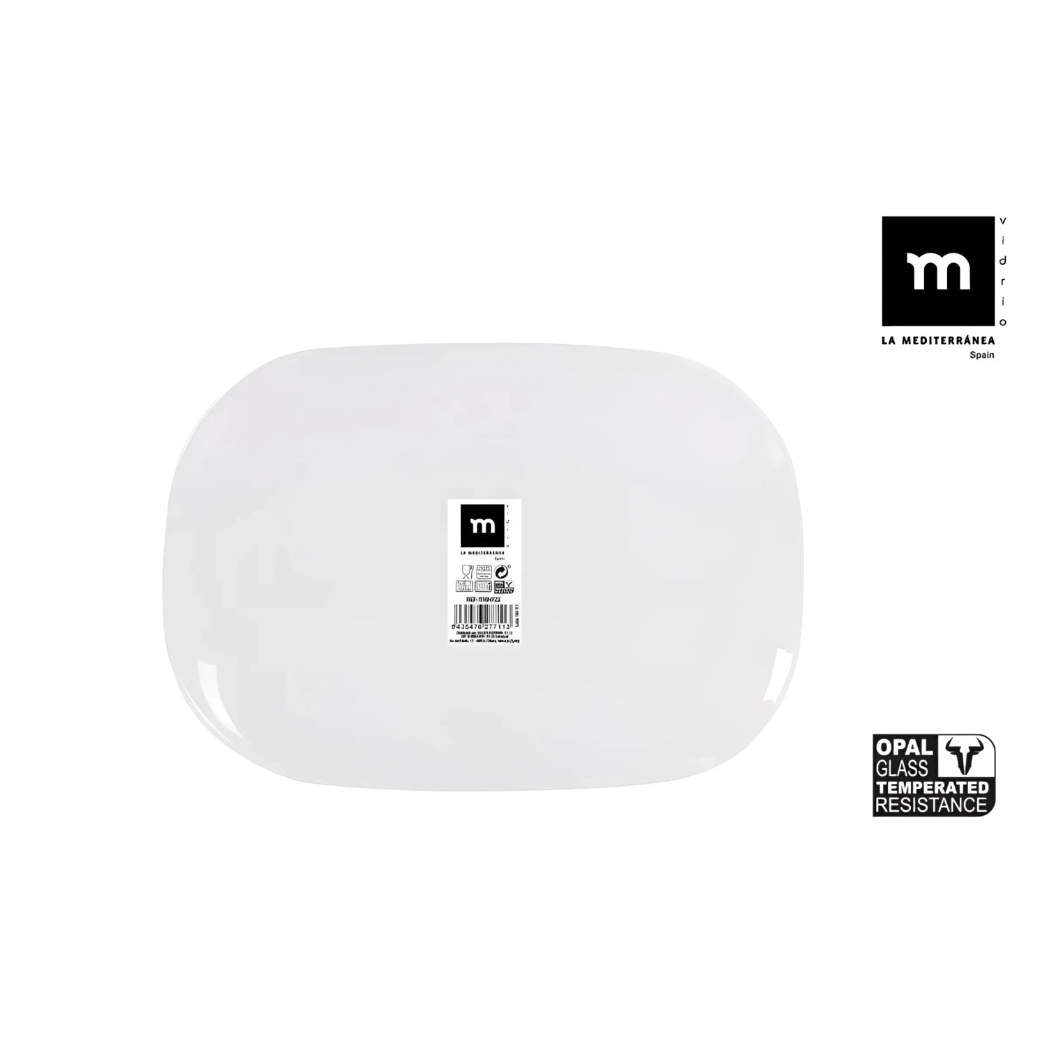 Palaos Tempered Glass opal dessert plates 23x16.4cm