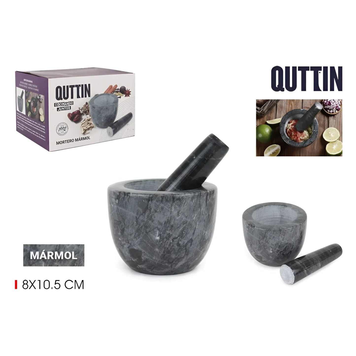 Marble Press Condiment Spice Grinder Grained Mortar Handheld Pestle