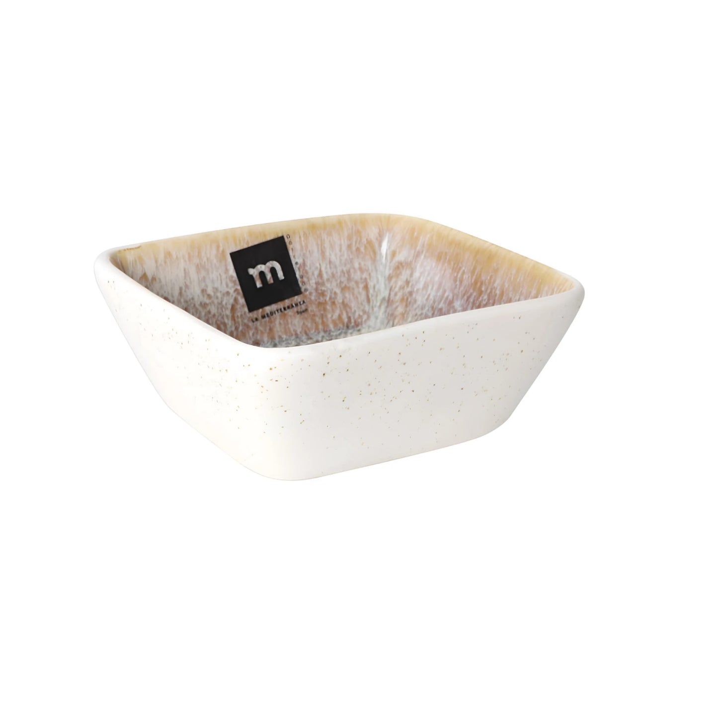 Pica Pica 10.2x4cm ramekin with speckled white exterior and earth-toned interior