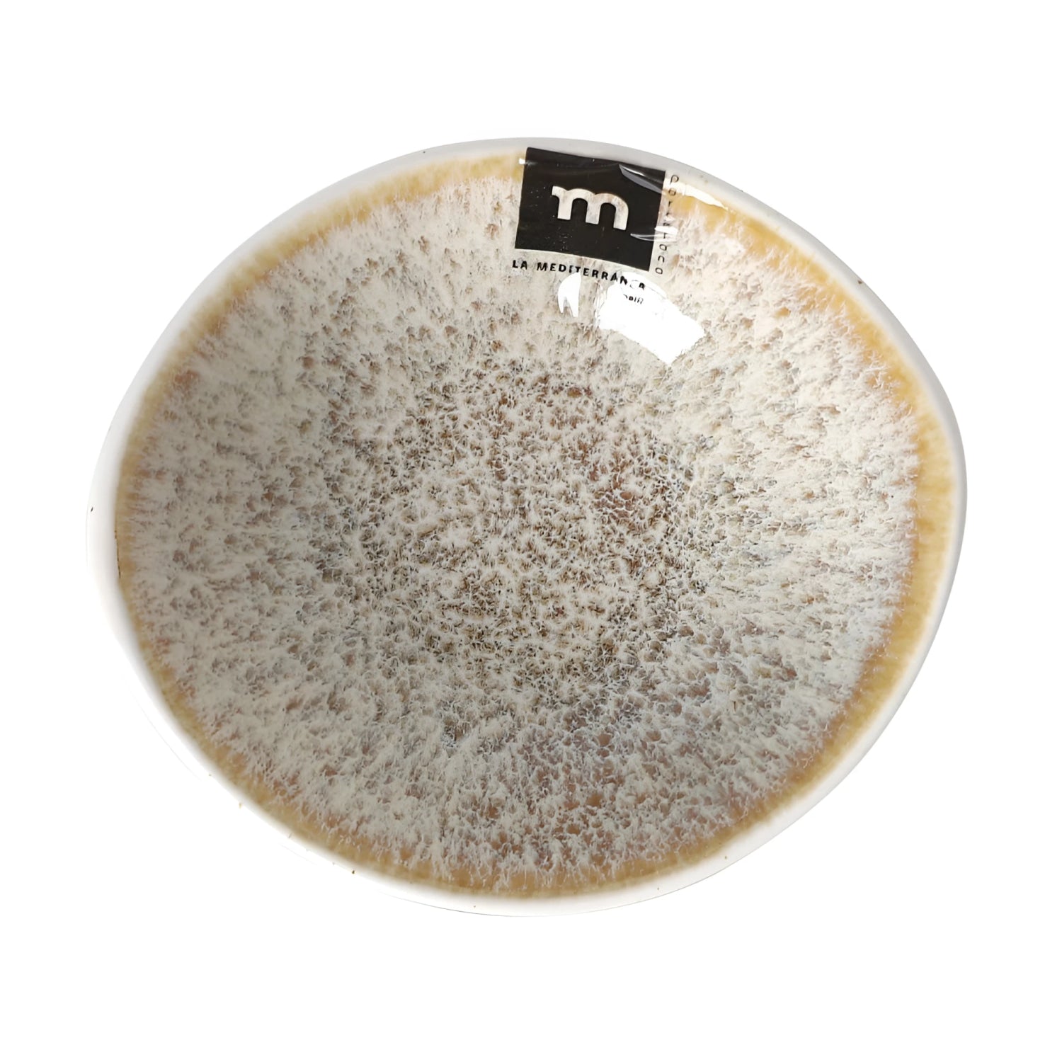 Pica Pica ramekin with speckled earthy beige-to-tan glaze rim