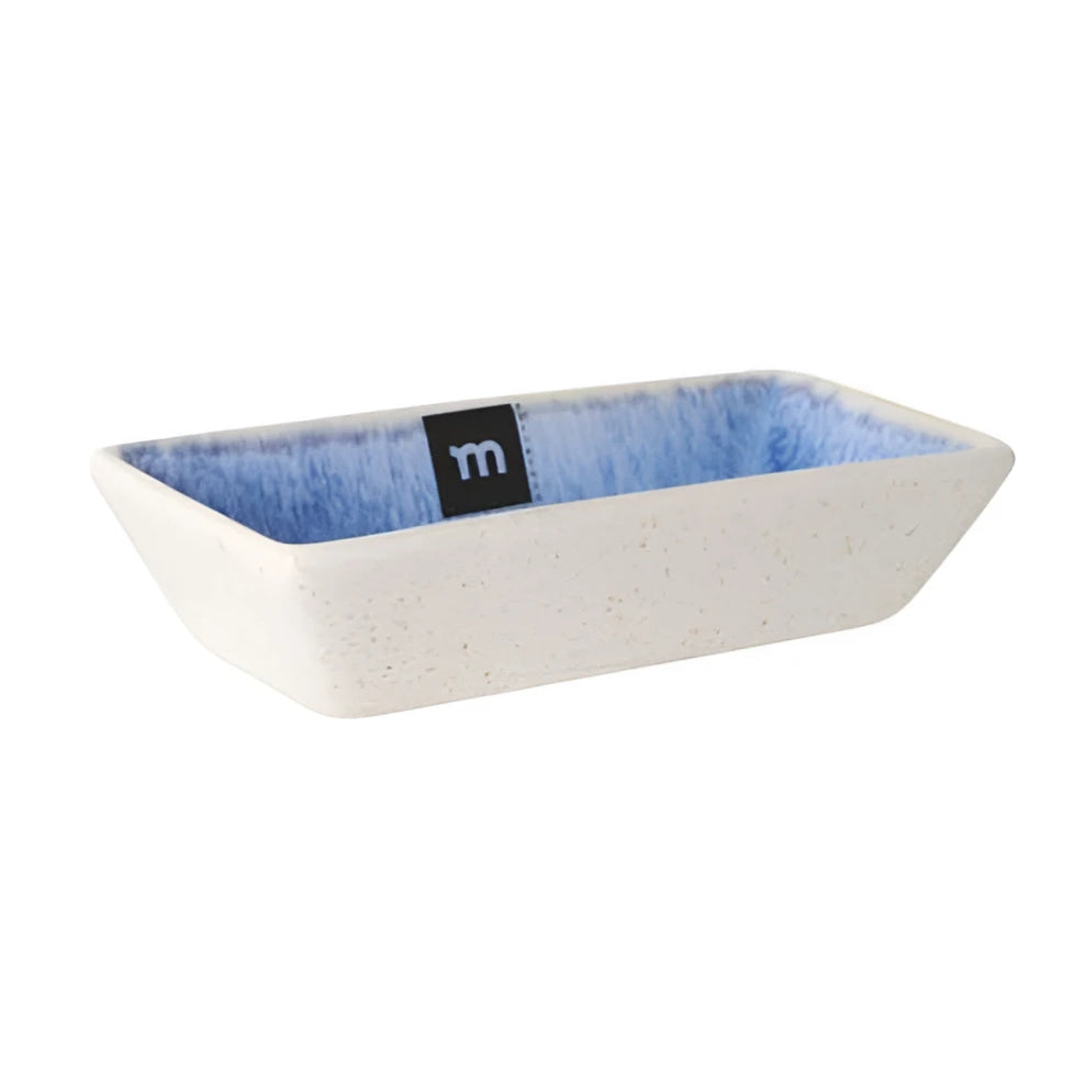 Pica Pica 13.8x7x3.3cm ramekin with speckled off-white exterior and blue interior