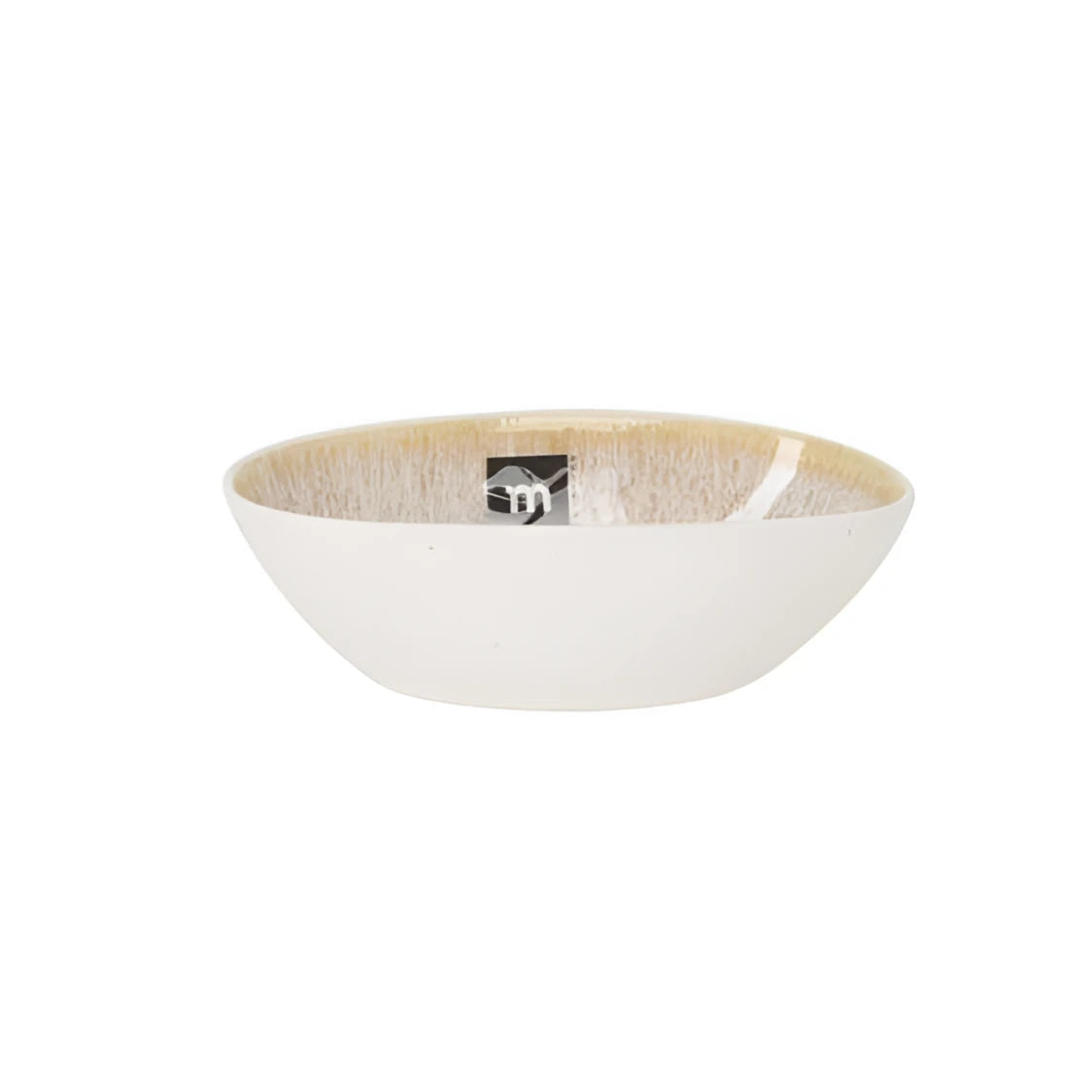 Pica Pica green blue ramekin with white bowl and speckled beige glossy interior