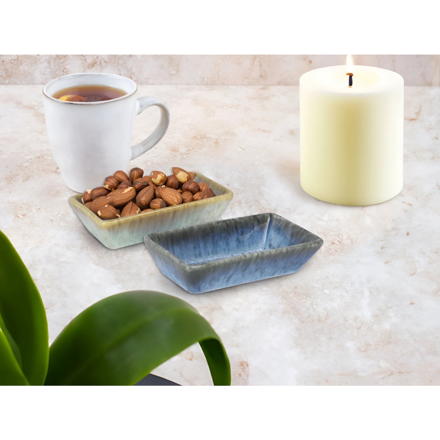 Blue Pica Pica 13.8x7x3.3cm ramekin dish textured glazed finish