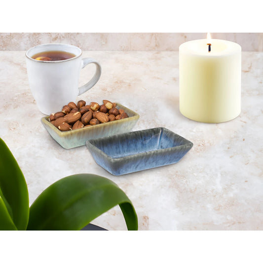 Blue Pica Pica 13.8x7x3.3cm ramekin dish textured glazed finish