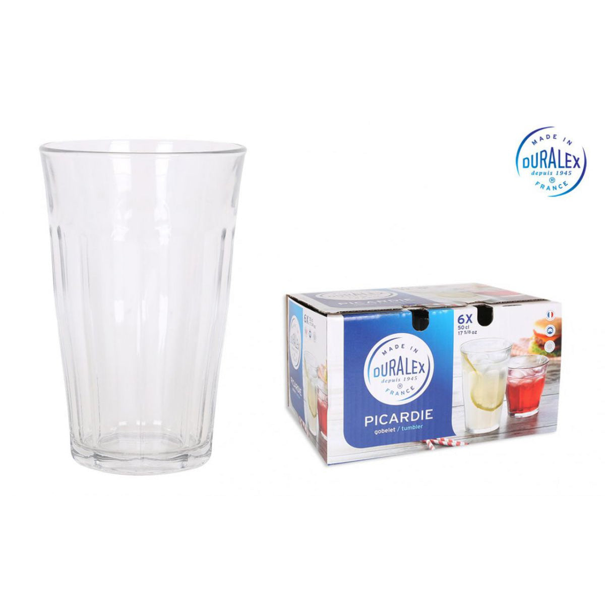 Picardie clear drinking glass 500ml Highball