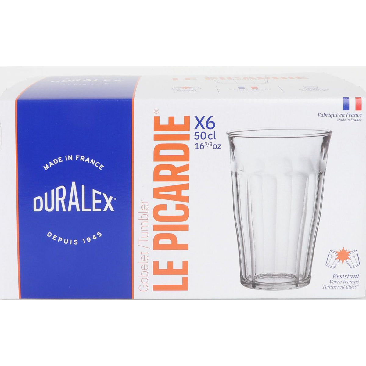 Picardie clear drinking glass 500ml Highball