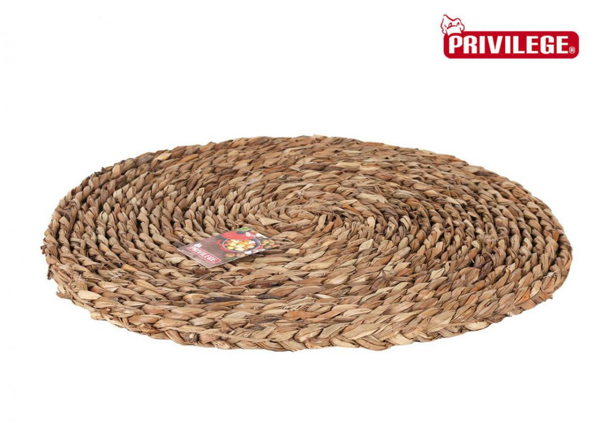 Round natural fiber woven placemat 40cm for table decor and protection