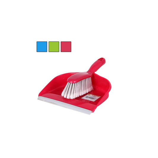 Plastic Dustpan Rubber Lip Assorted colours