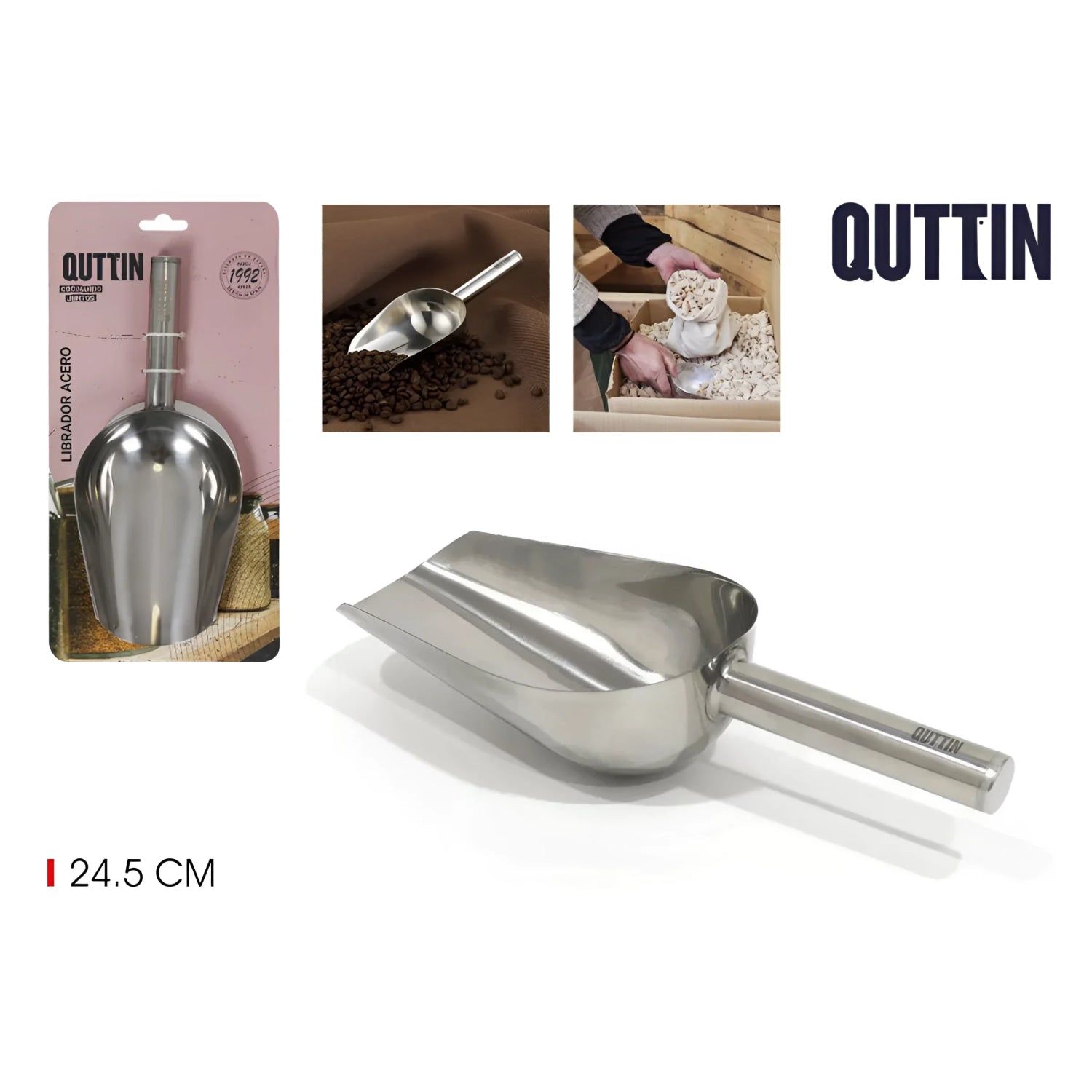 Quttin Dispenser Spoon Stainless Steel 24.5 x 10 x 5 cm