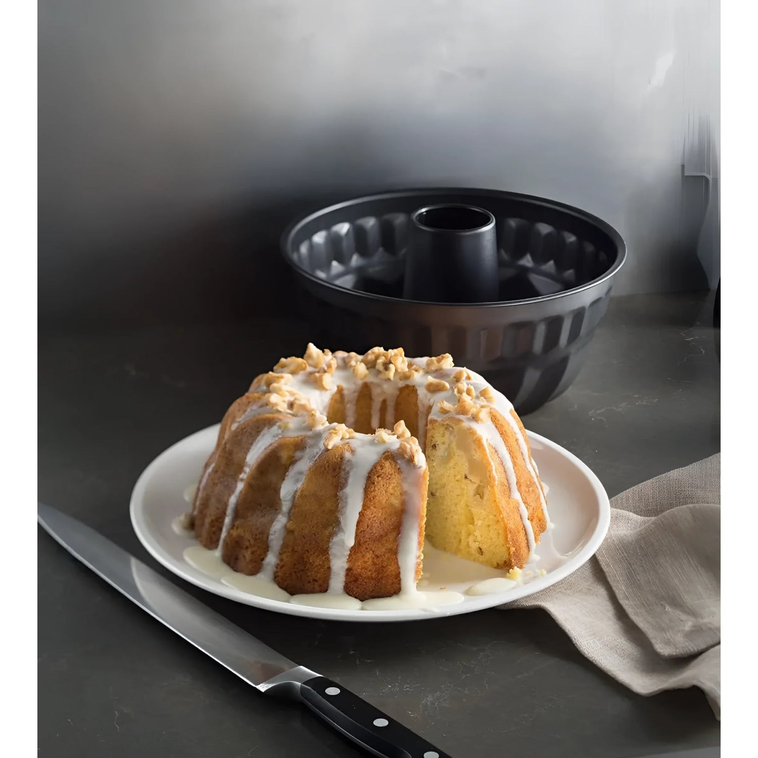 Quttin fluted mould ring tin cake 22x10cm Carbon Steel Non stick coating
