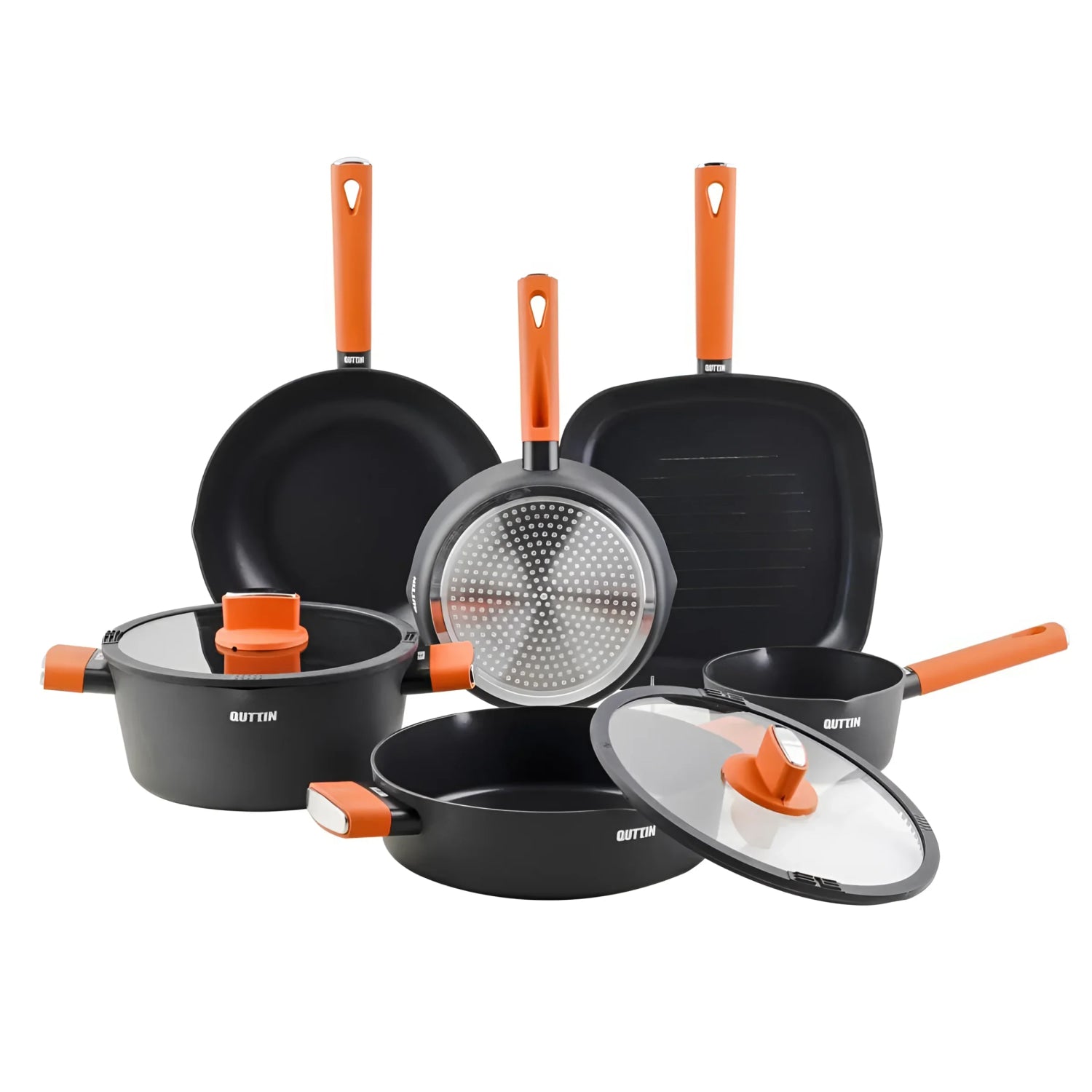Quttin Gastro 28cm Wok Frying pan Pressed Aluminium Non Stick Induction