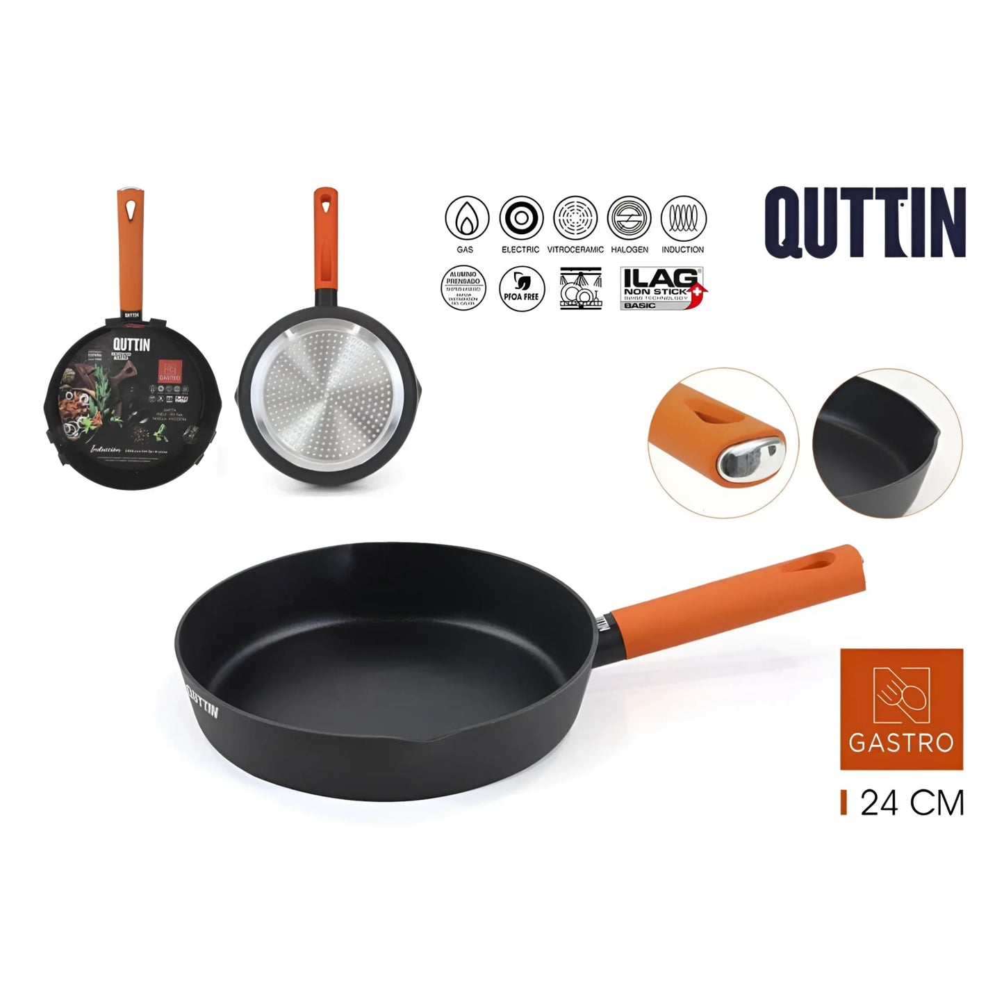 Quttin Gastro 24cm Frying pan Pressed Aluminium Non Stick Induction
