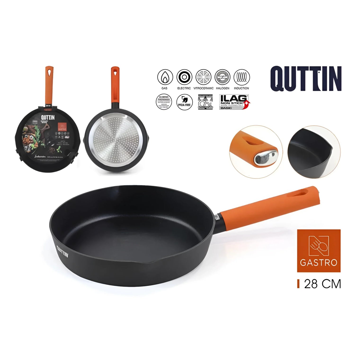 Quttin Gastro 28cm Frying pan Pressed Aluminium Non Stick Induction