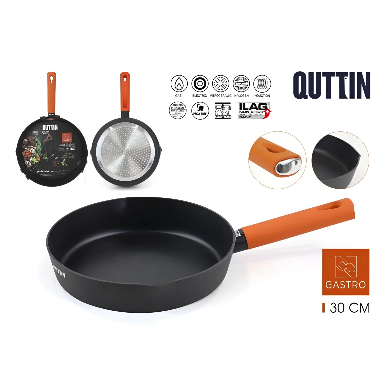Quttin Gastro 30cm Frying pan Pressed Aluminium Non Stick Induction
