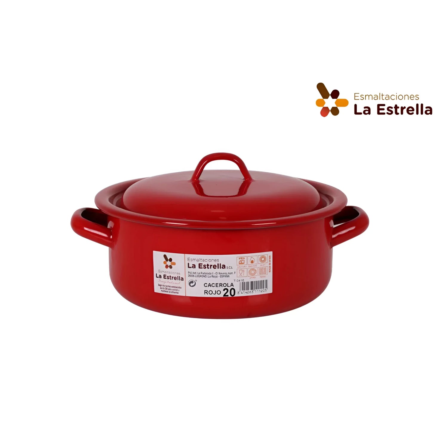 Red Casserole Enameled Steel 20cm La Estrella