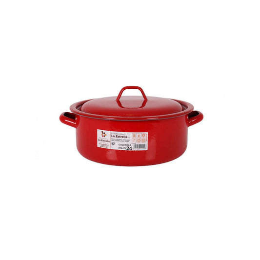 Red Casserole Enameled Steel 24cm La Estrella