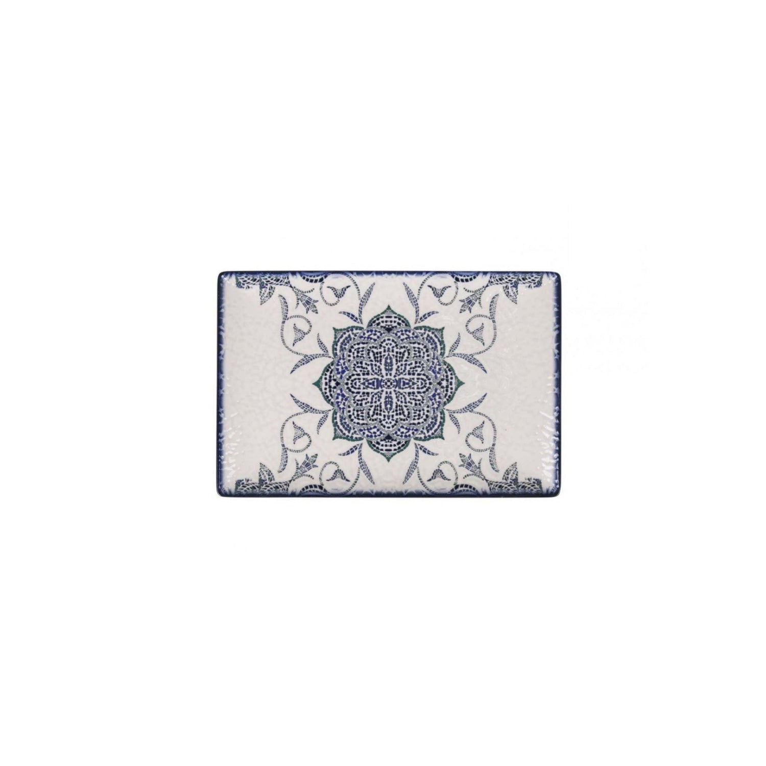 Rosetta rectangular 30x20cm dinner plates Relief Stoneware