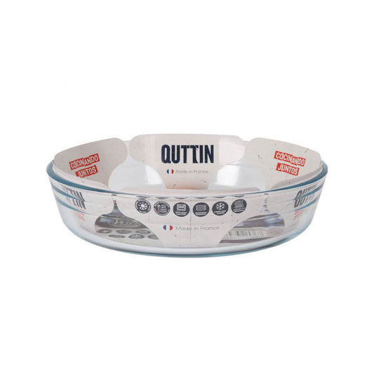 Round glass baking dish from Quttin 23cm / 1.7L for oven roasting and baking