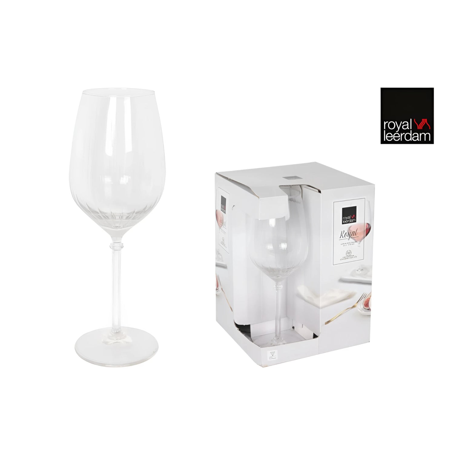 Royal Vintage Wine Glass 530ml by Royal Leerdam, clear faceted crystal