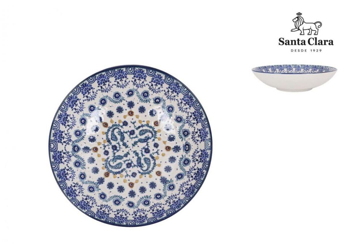 Azores 21cm pasta bowl Stoneware blue textured design curry rice stew tapas dish