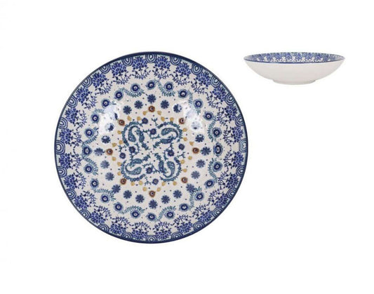 Azores 21cm pasta bowl Stoneware blue textured design curry rice stew tapas dish