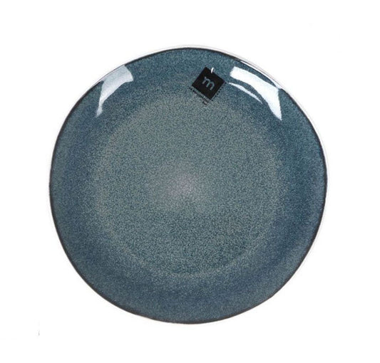 Dark gray speckled Savina 21cm irregular stoneware dessert plate