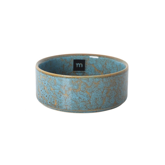 Scratch Blue 13x4.8cm turquoise bowl with speckled crackle glaze