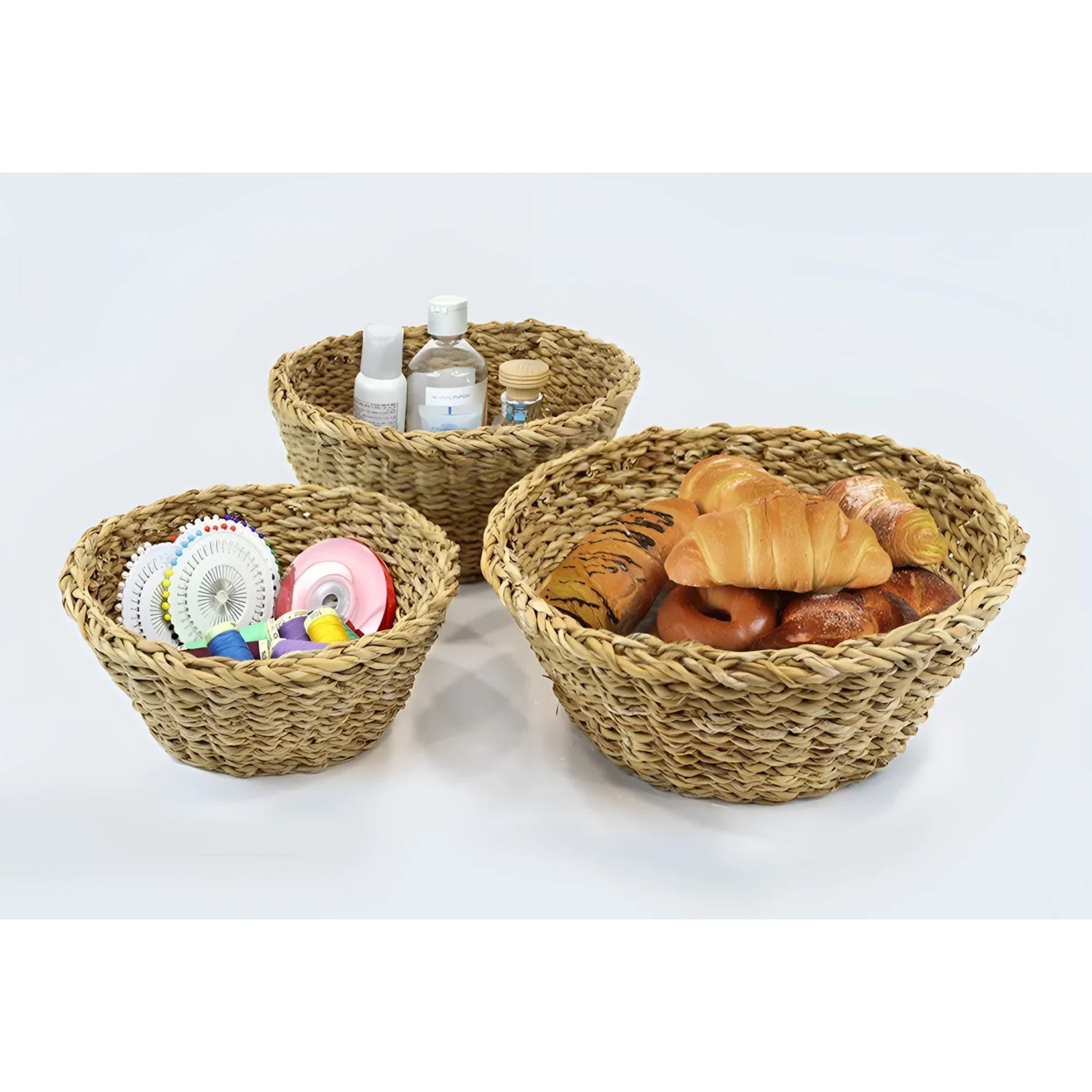 Seagrass Basket 30x13cm storage home decor Kitchen Bathroom Bethroom