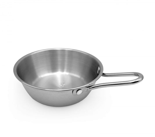 Silver stainless steel 12cm My Bar tapas frying pan with riveted handle