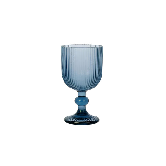 Sonella Blue Wine glasses 360ml embossed glassware stemware