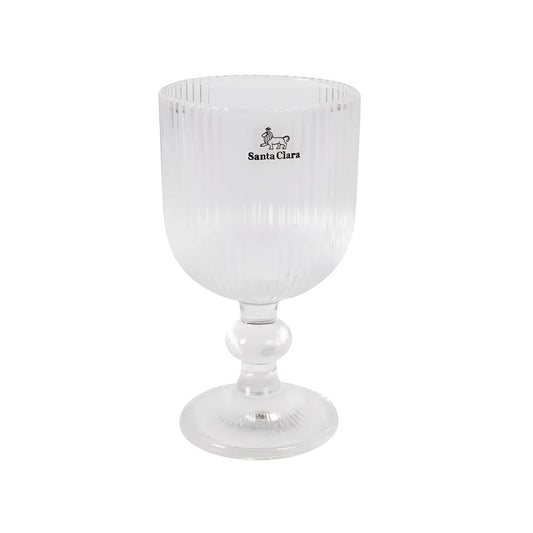 Sonella Clear Wine glasses 255ml embossed striped vintage glassware